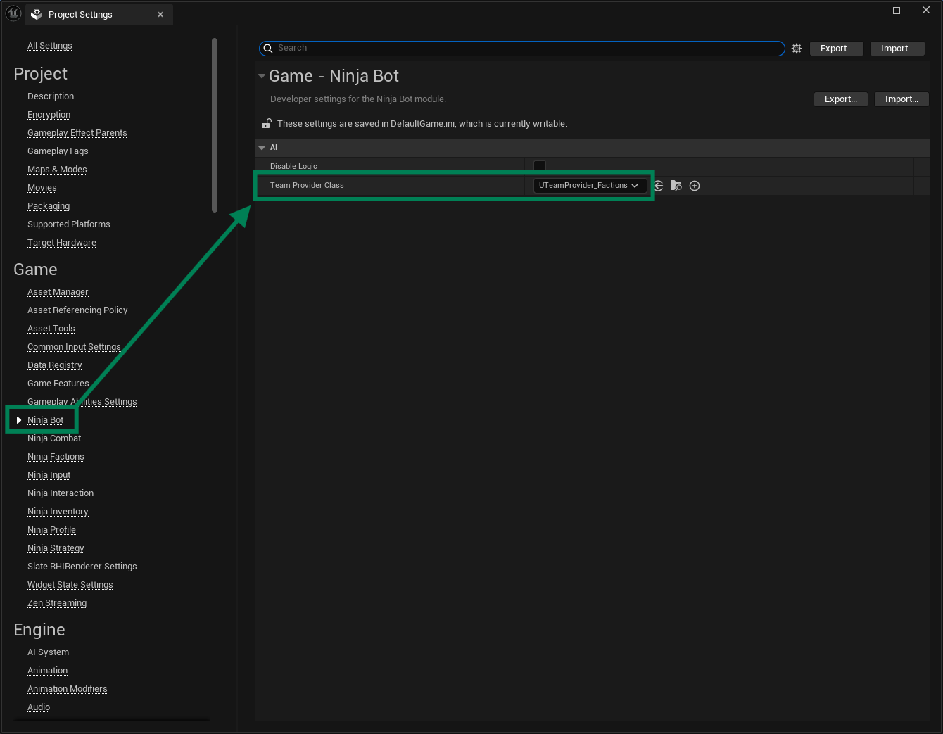 Ninja Factions Integration