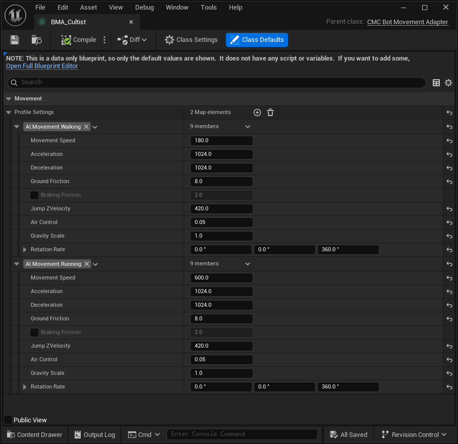 Movement Mode Blueprint