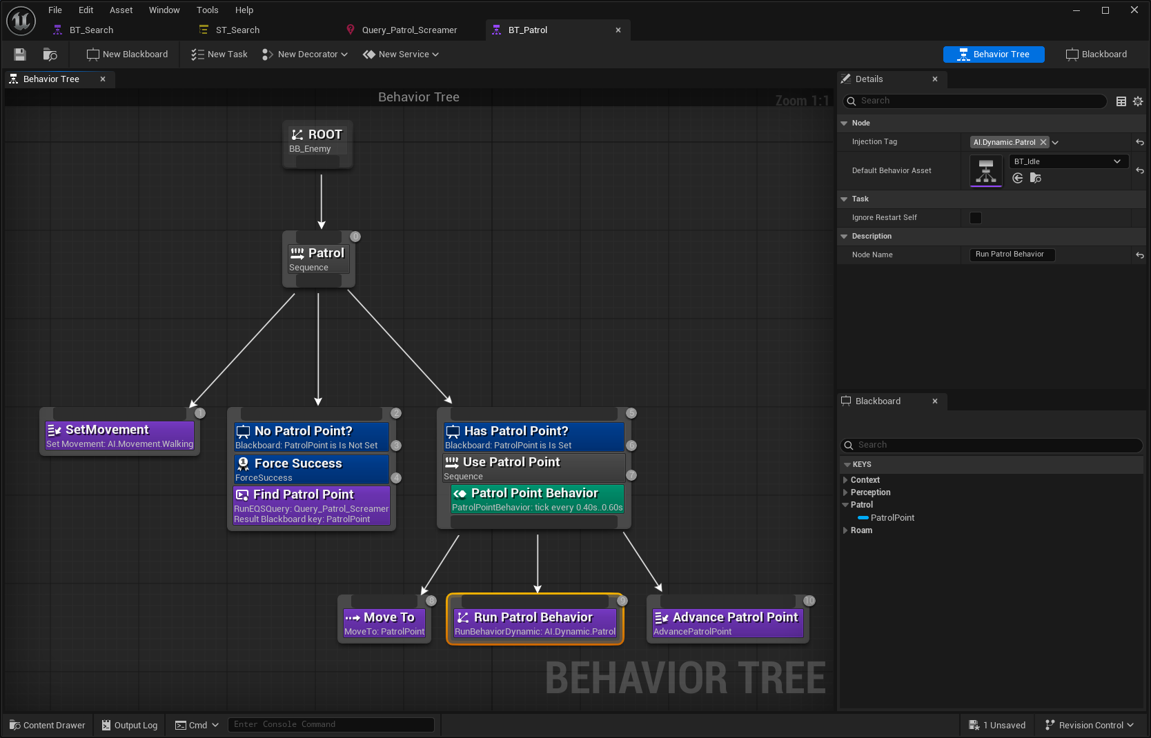 Patrol Behavior Tree