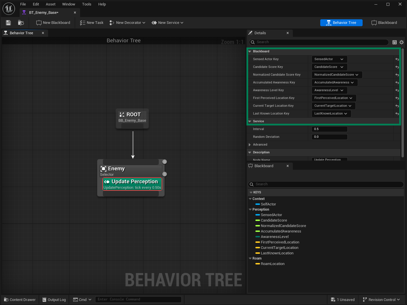 Behavior Tree, Update Perception Service