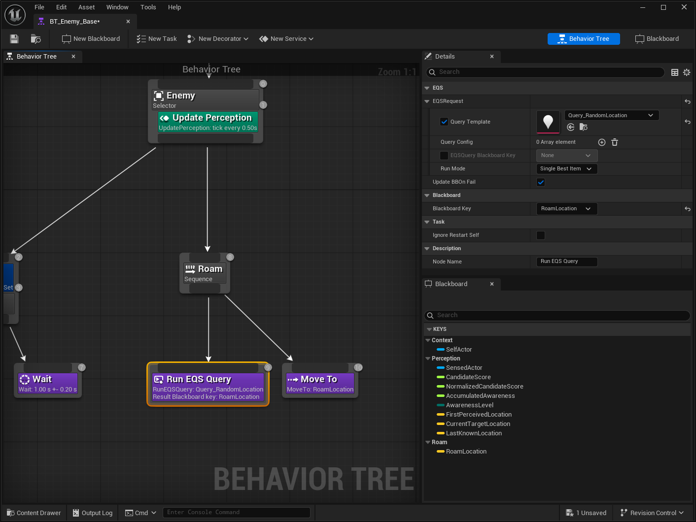 Behavior Tree, Roam Branch