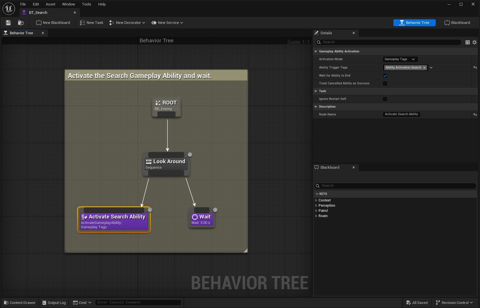 Search Behavior Tree