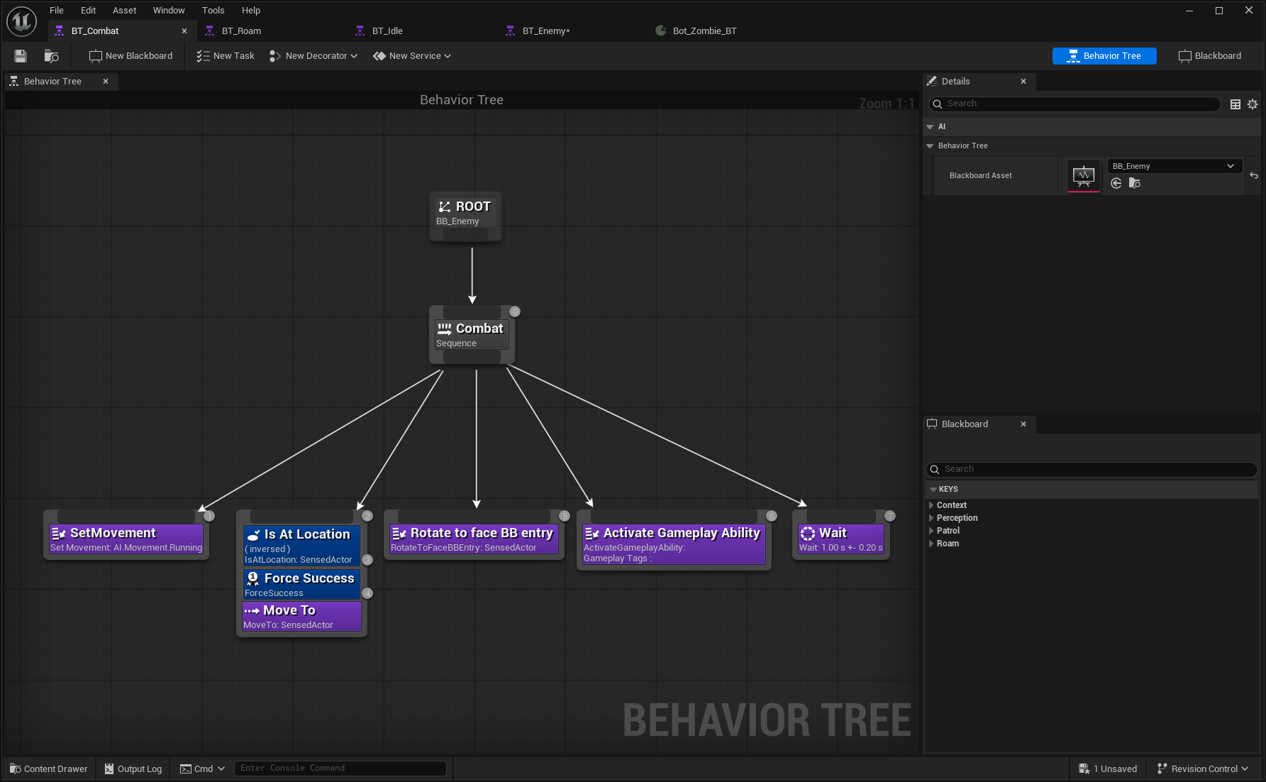 Dynamic Combat Behavior Tree