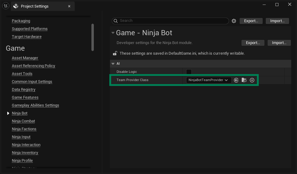 Using Default Team Resolution