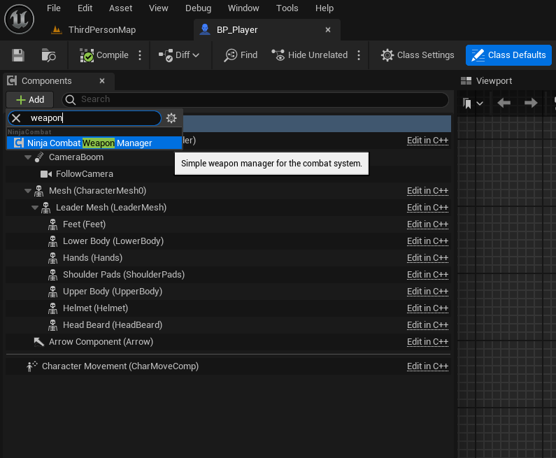 Weapon Manager Component