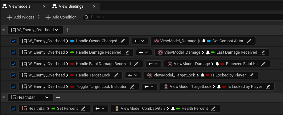 Additional Widget Bindings Additional Widget Bindings
