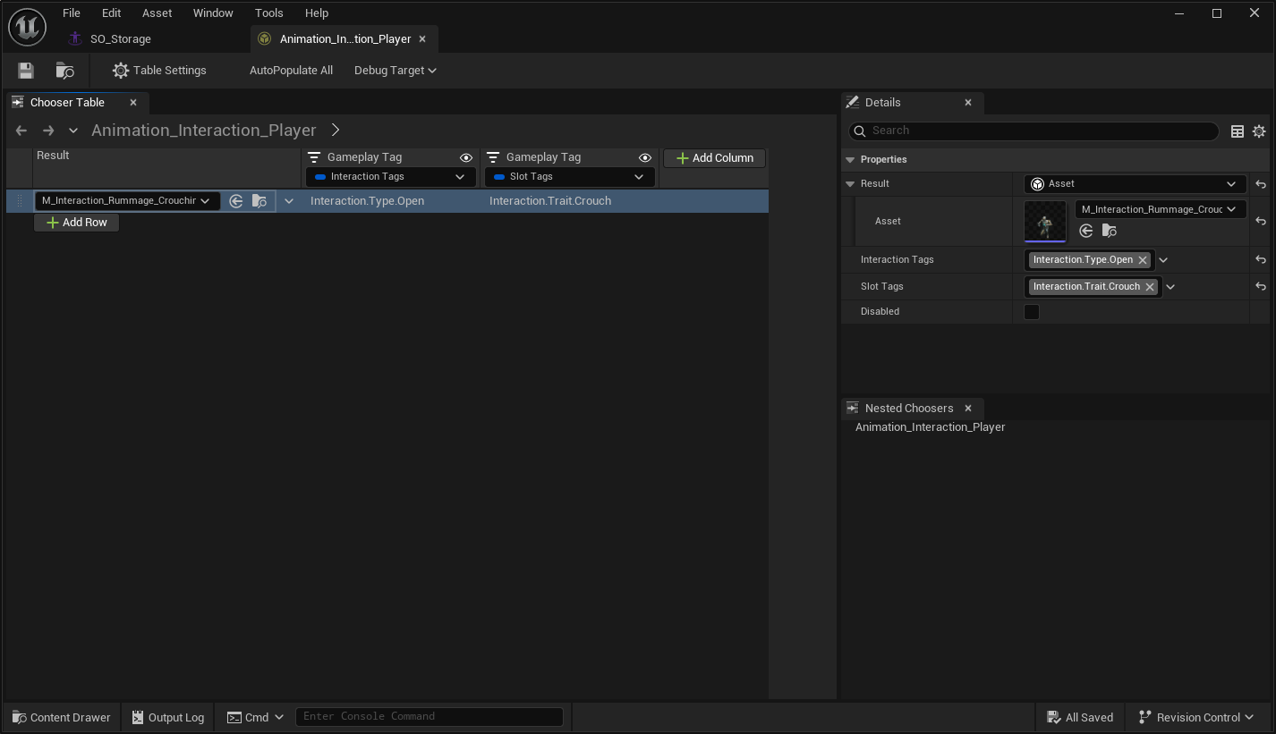 Chooser criteria mapping to Animation Montages Chooser criteria mapping to Animation Montages