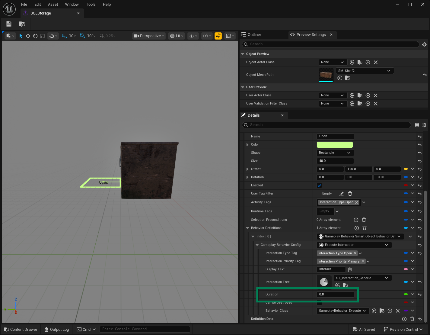 Set Duration on the Interaction Behavior Set Duration on the Interaction Behavior