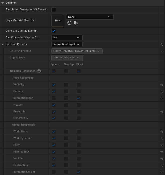 Target Collision Setup Target Collision Setup