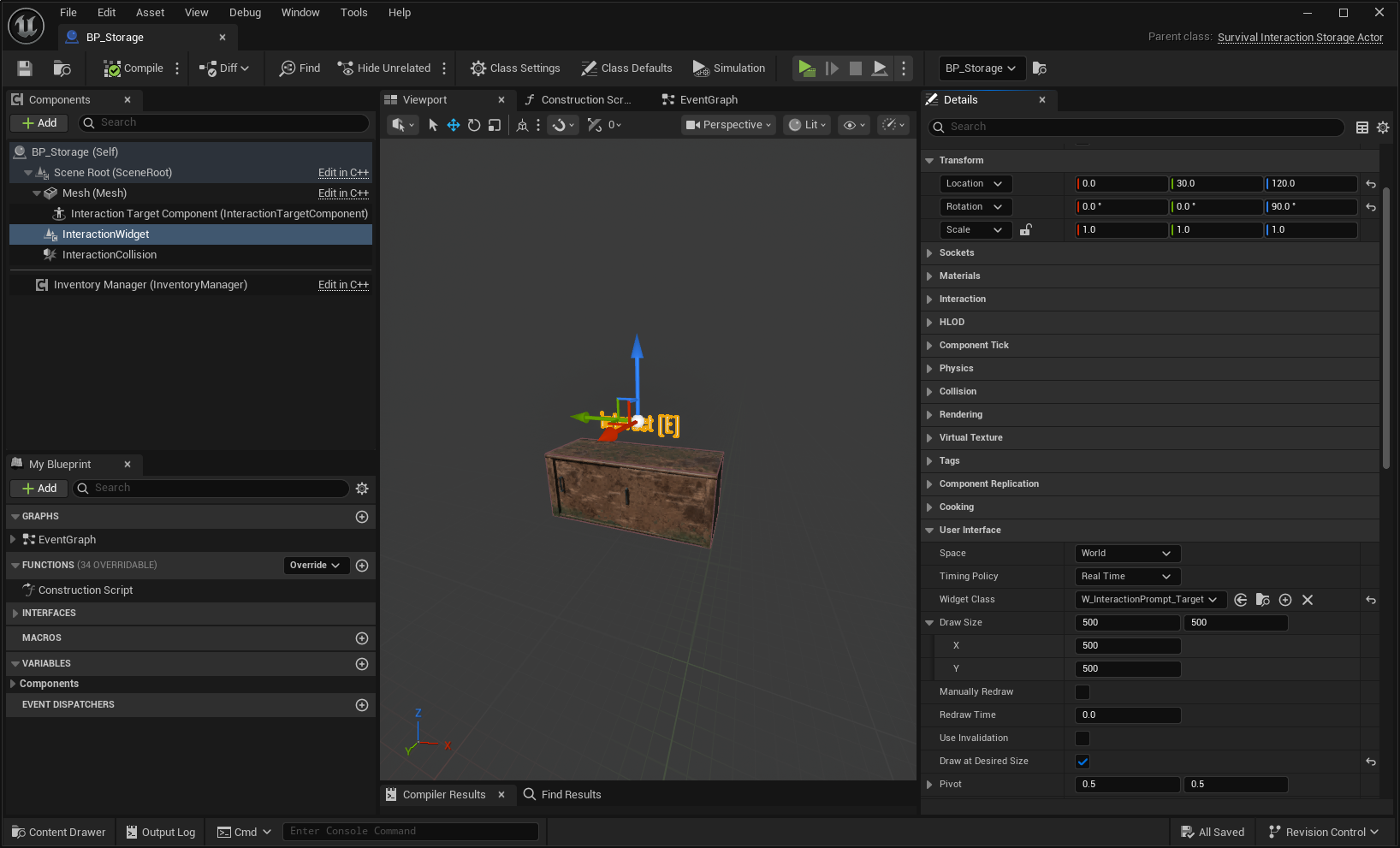 Widget Component on Interaction Target Widget Component on Interaction Target