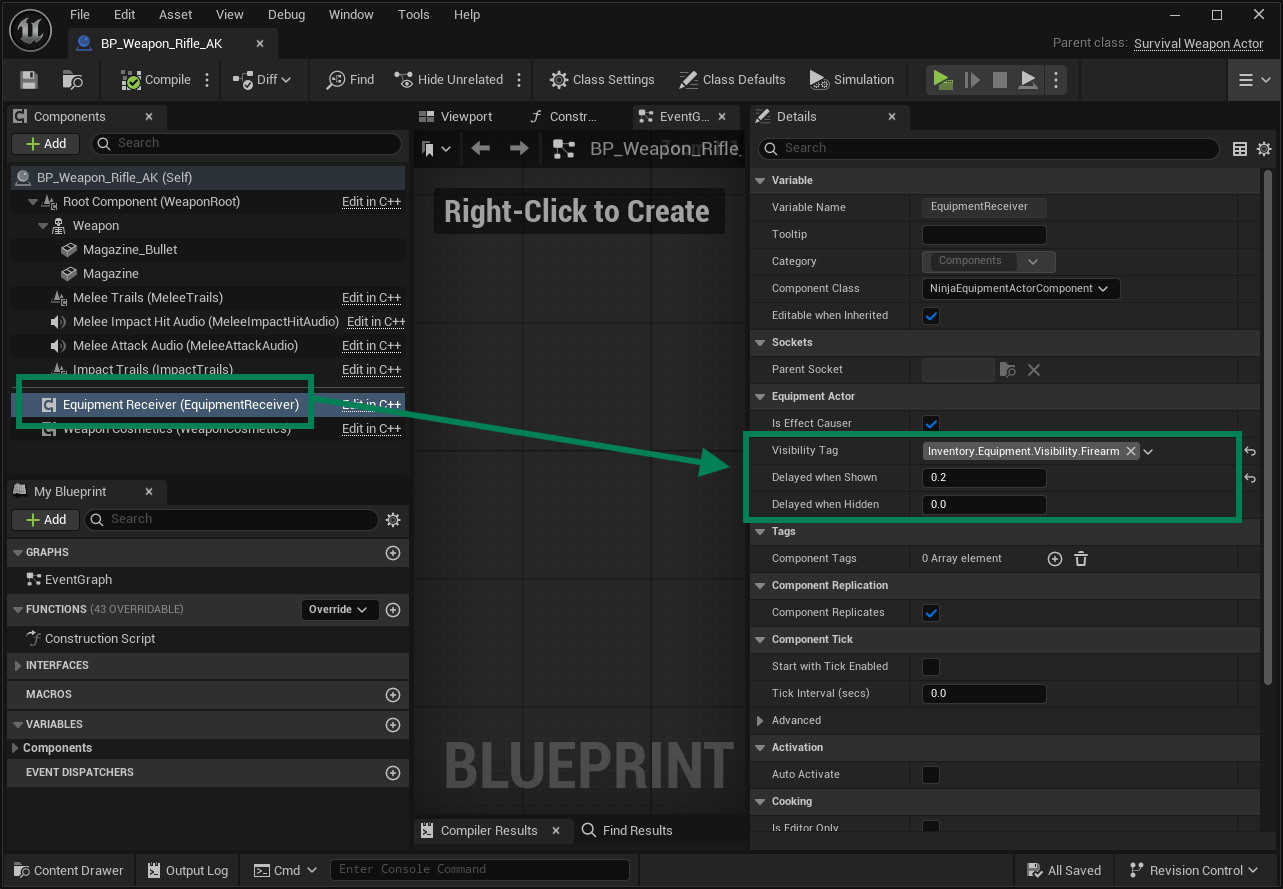 Firearm component settings Firearm component settings