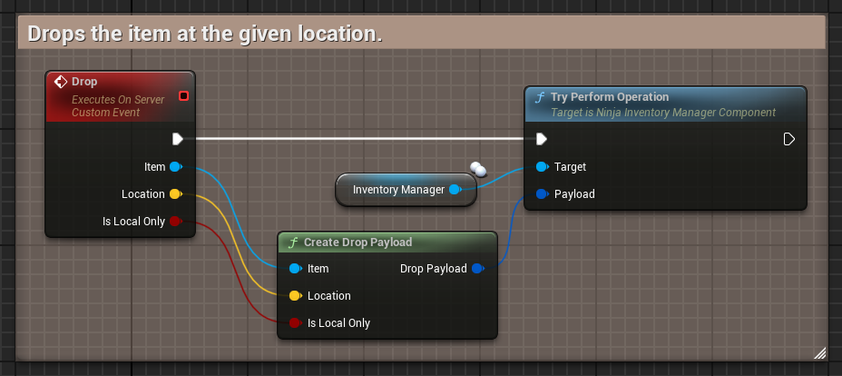 Drop operation sample in Blueprints