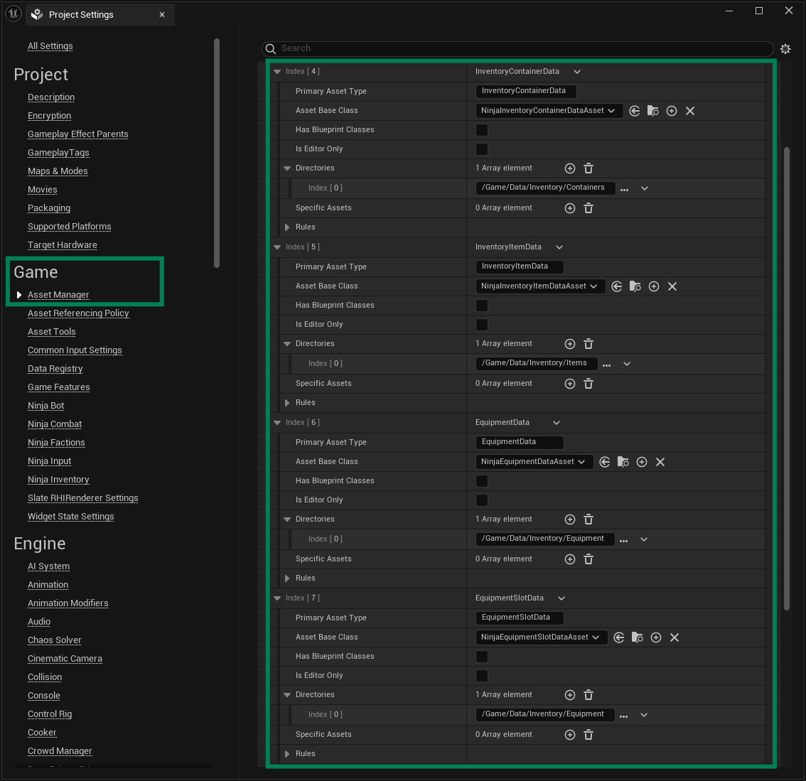 Inventory Data Assets Setup