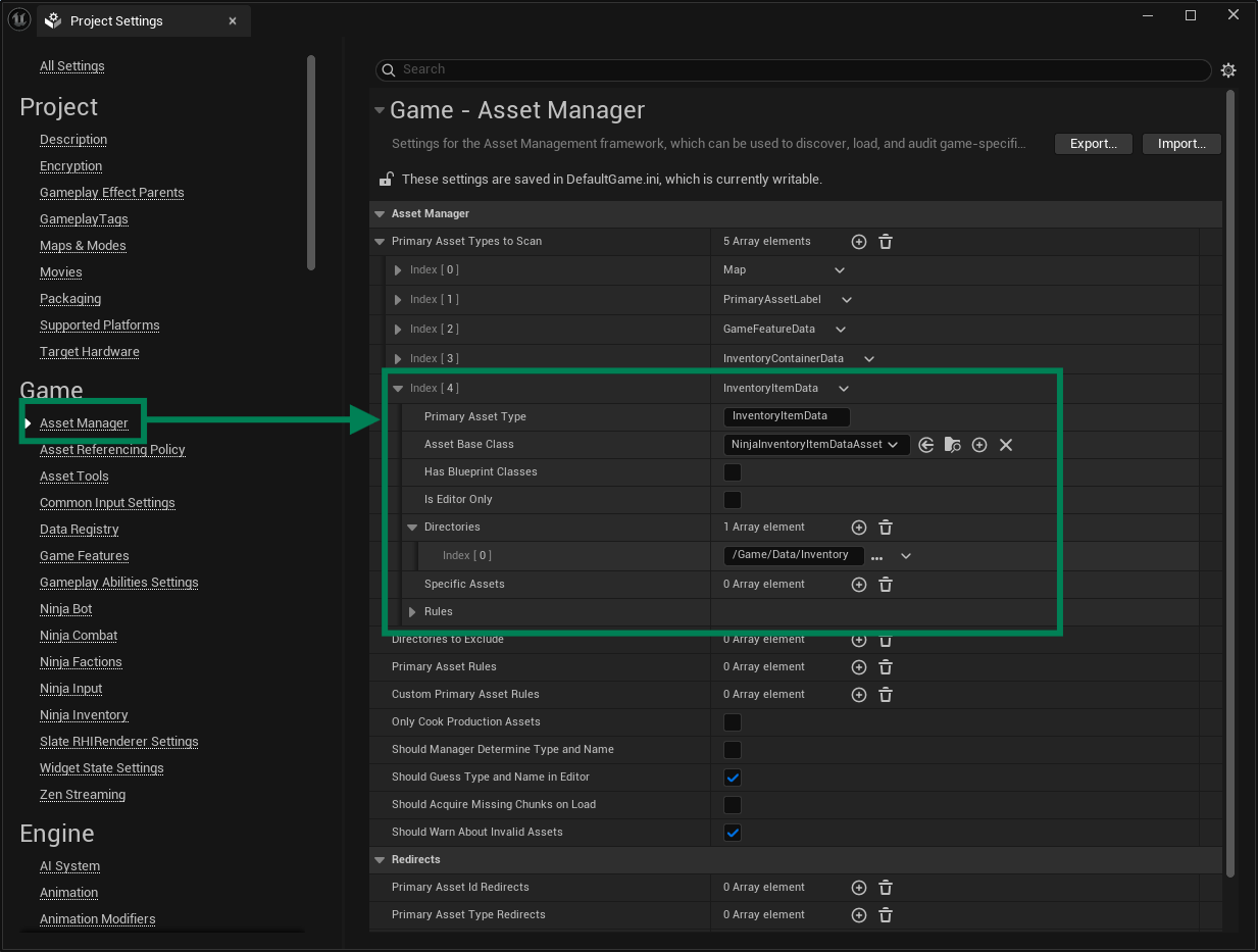 Item Setup in the Asset Manager Item Setup in the Asset Manager