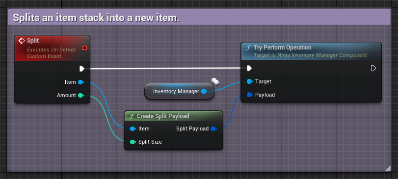 Split operation sample in Blueprints