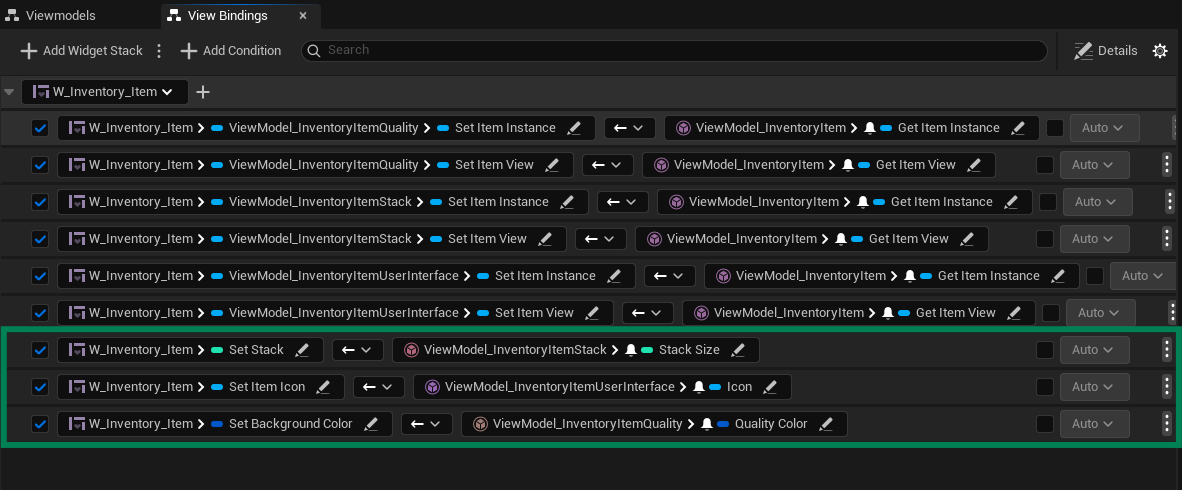 Item Bindings Item Bindings