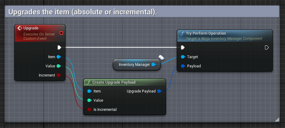 Upgrade operation sample in Blueprints