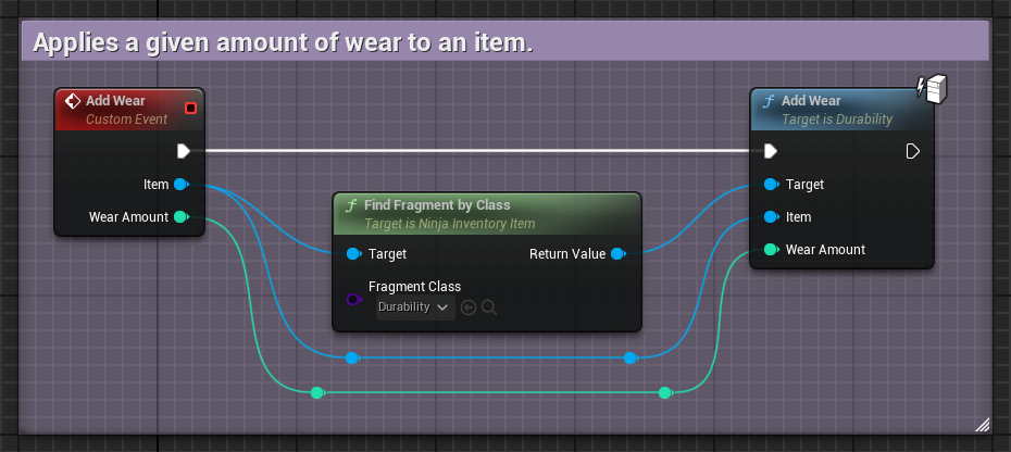 Wear function sample in Blueprints