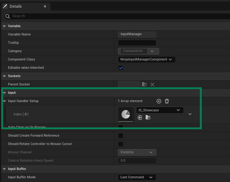 Adding the Input Setup